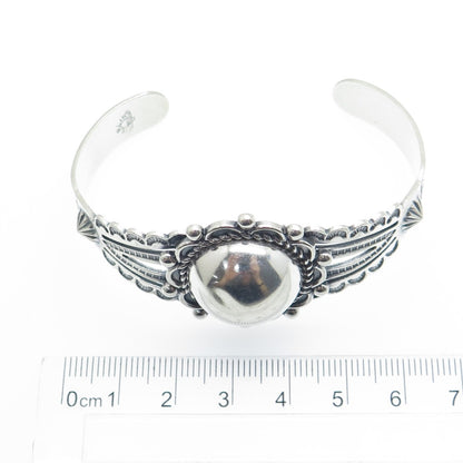 BELL TRADING POST Old Pawn Sterling Silver Vintage Floral Adjustable Bracelet 7"