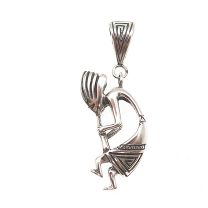 Old Pawn 925 Sterling Silver Vintage Southwestern Kokopelli Tribal Charm Pendant