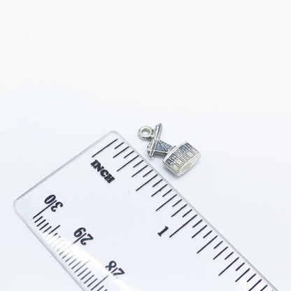 925 Sterling Silver Vintage Cable Car Charm Pendant