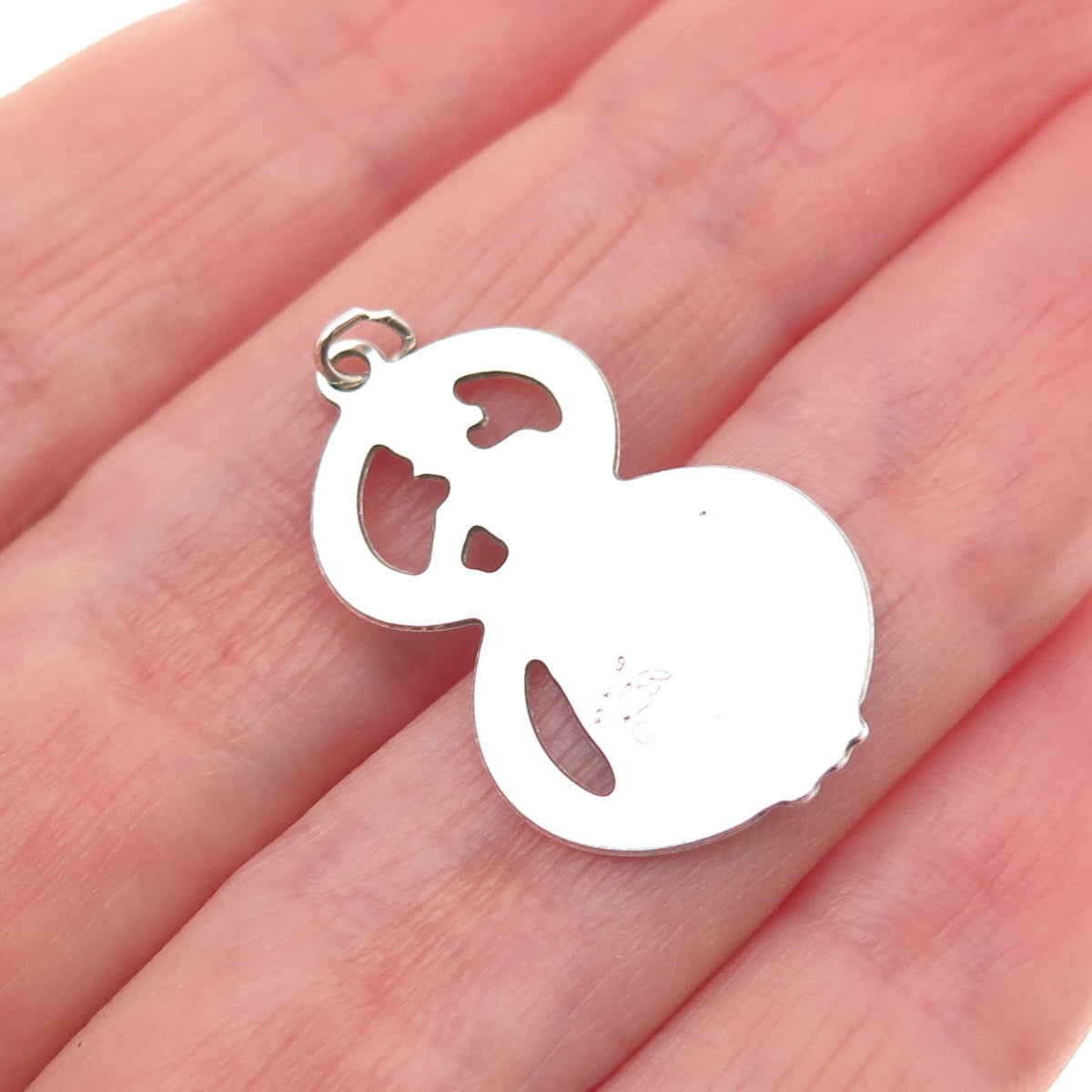 925 Sterling Silver Vintage Dutch Woman Lucky Number 8 Mini Charm Pendant