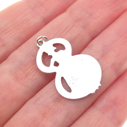 925 Sterling Silver Vintage Dutch Woman Lucky Number 8 Mini Charm Pendant