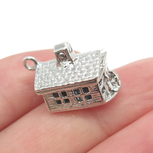 FELCHCRAFT 925 Sterling Silver Vintage Bride House 3D Charm Pendant