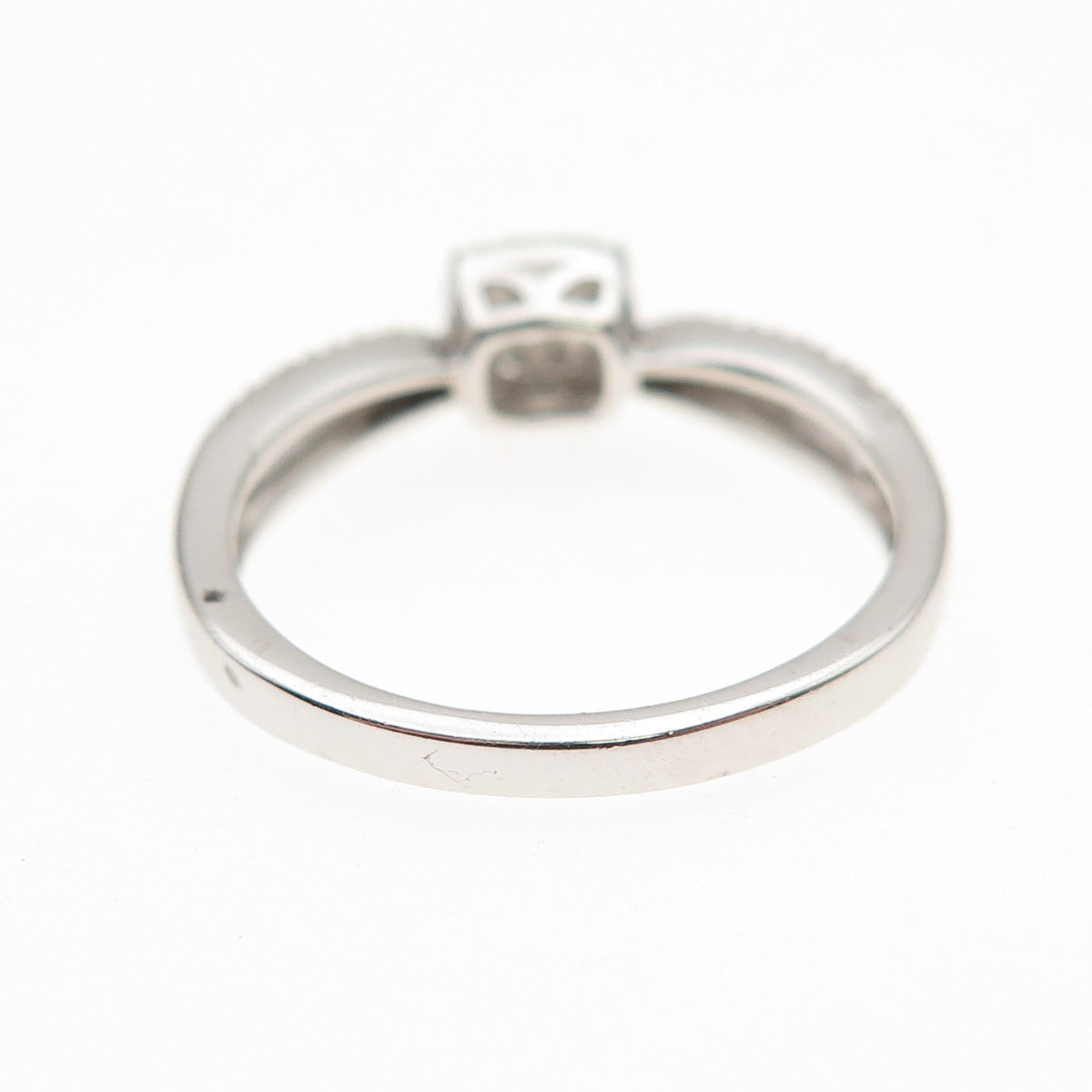 Sun 925 Sterling Silver Real Round-Cut Diamond Engagement Ring Size 7.25