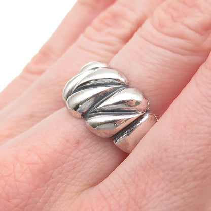 Chapal Zenray 925 Sterling Silver Vintage Modernist Oxidized Ring Size 7