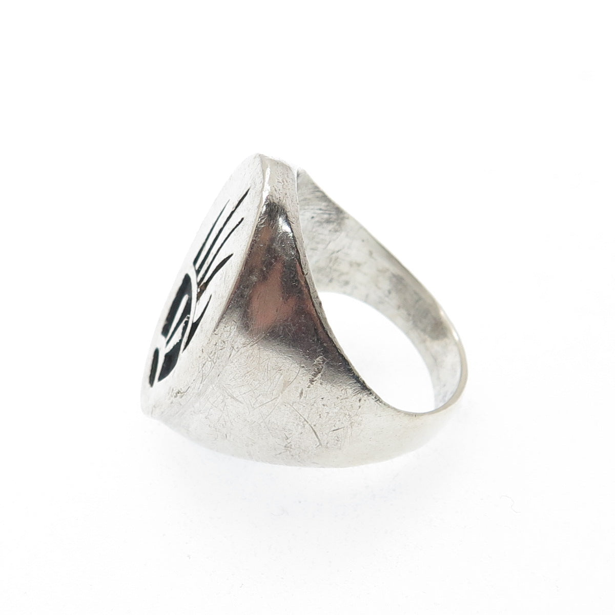 ANDREW SAUFKIE HOPI Old Pawn Sterling Silver Vintage Bear Paw Ring Size 11.25