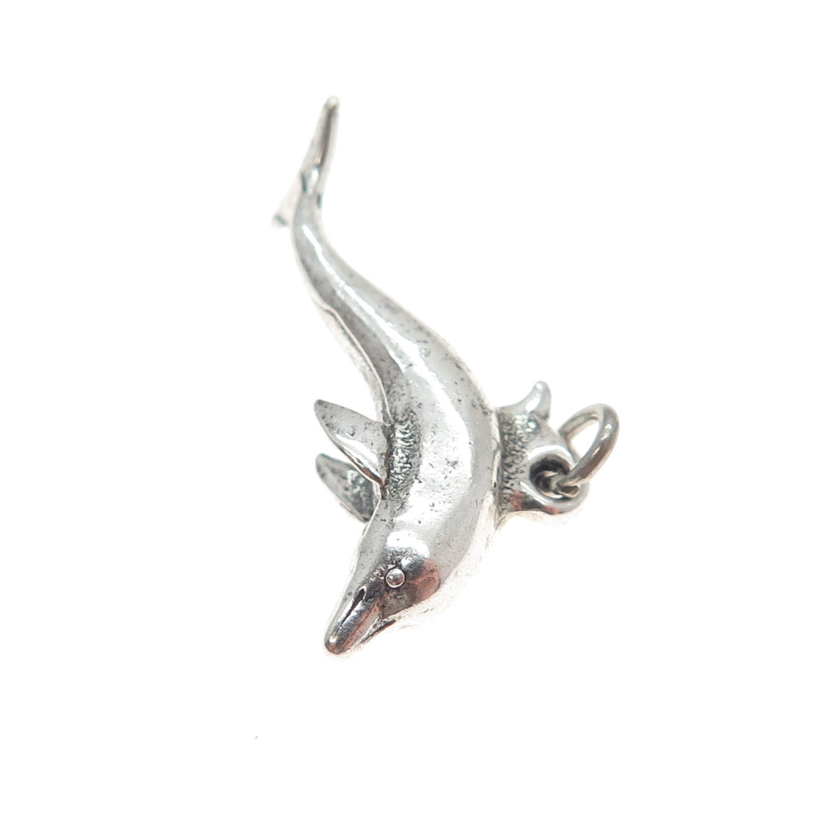 925 Sterling Silver Vintage Dolphin 3D Charm Pendant