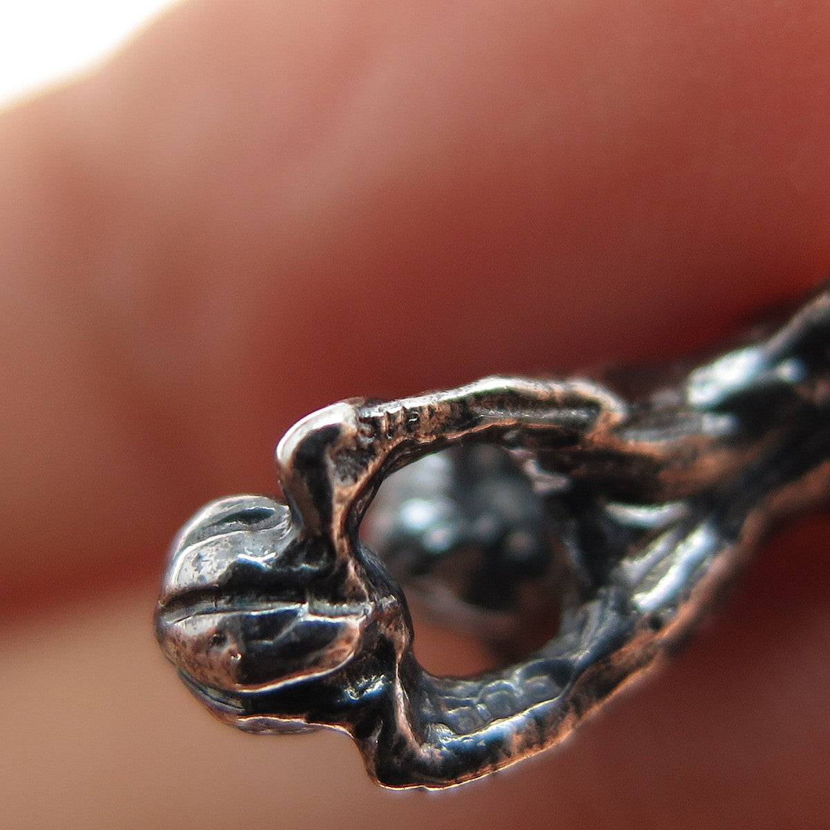 925 Sterling Silver Vintage Playing Cat Oxidized Minimalist 3D Charm Pendant