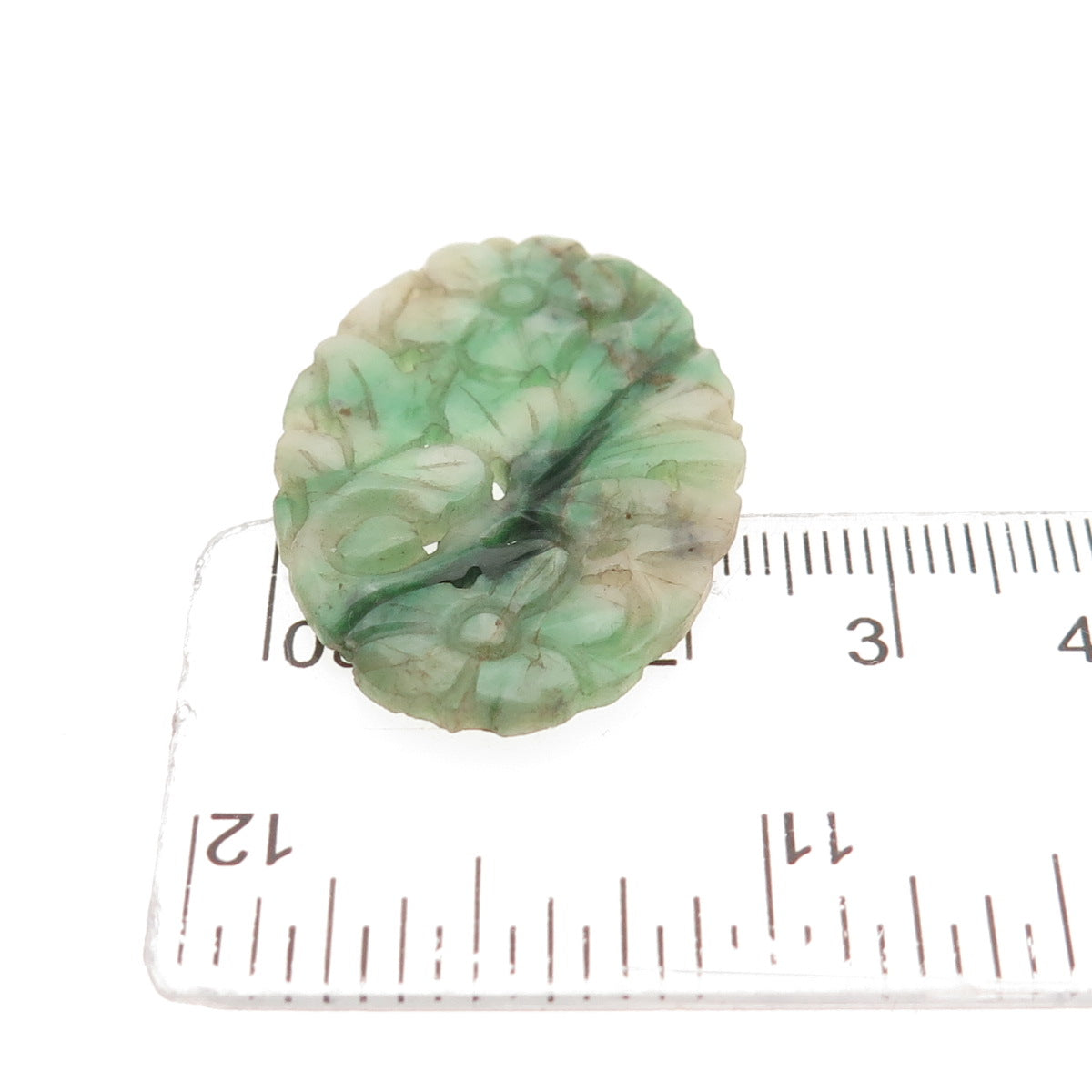 Antique China Real Carved Jade Floral for Pin Brooch / Pendant