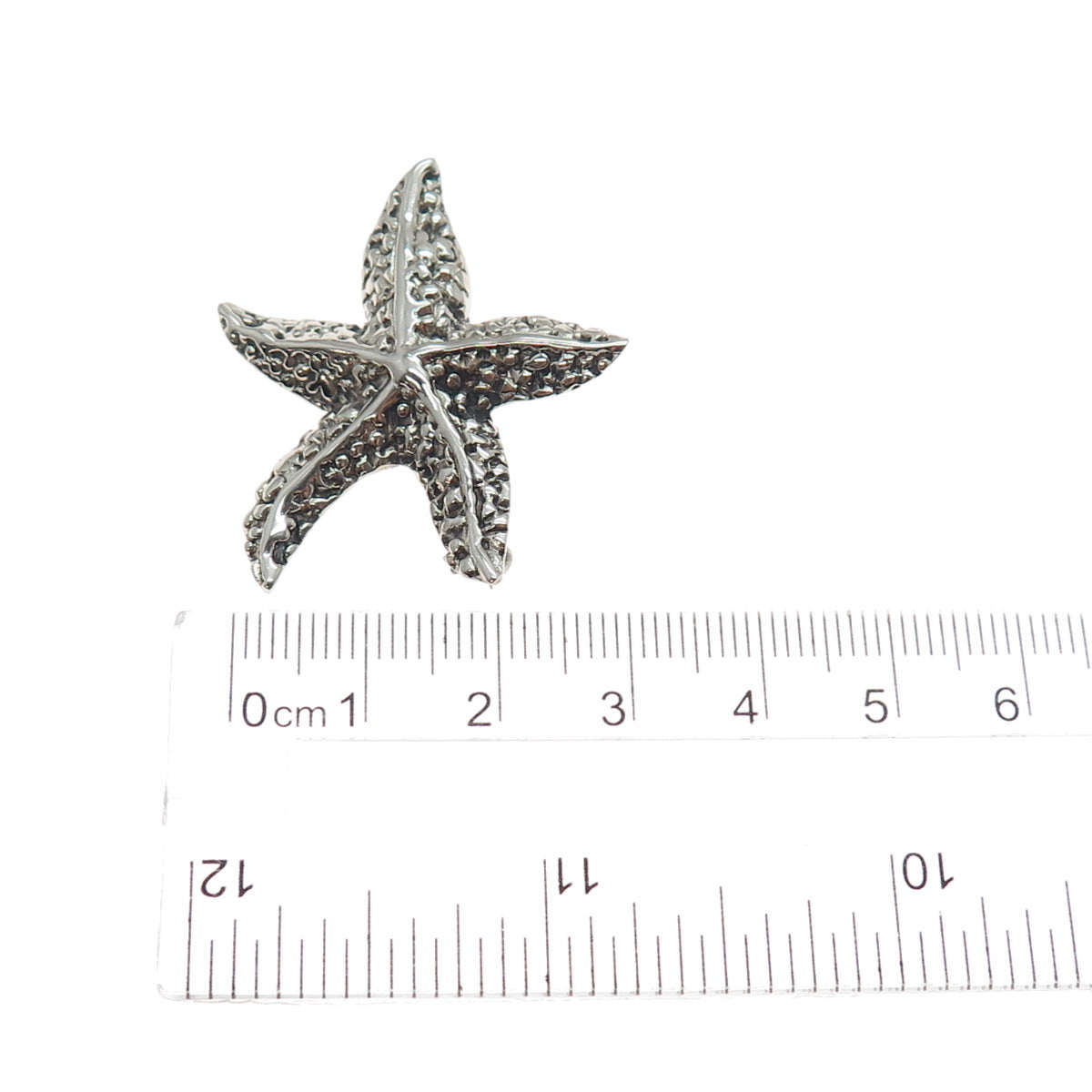 TERASURE 925 Sterling Silver Vintage Starfish Oxidized Pin Brooch