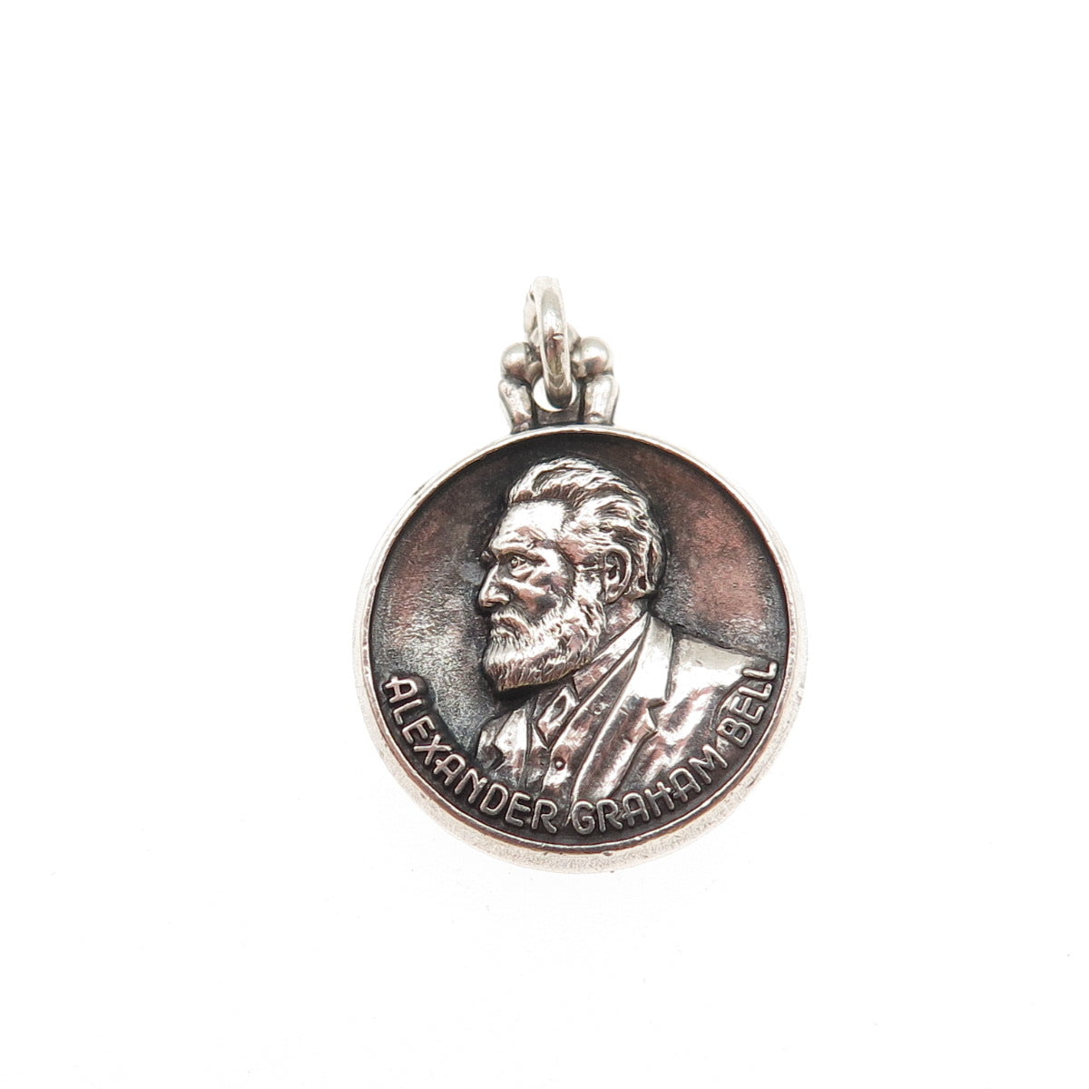 O.C. Tanner 925 Sterling Silver Vintage Alexander Graham Bell Mini Charm Pendant