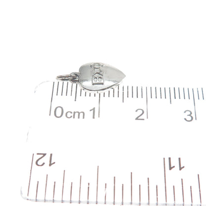 925 Sterling Silver Vintage 1961 Beta Sigma Phi Heart Minimalist Charm Pendant