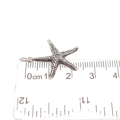 SUNWEST 925 Sterling Silver Vintage Starfish Oxidized Charm Pendant
