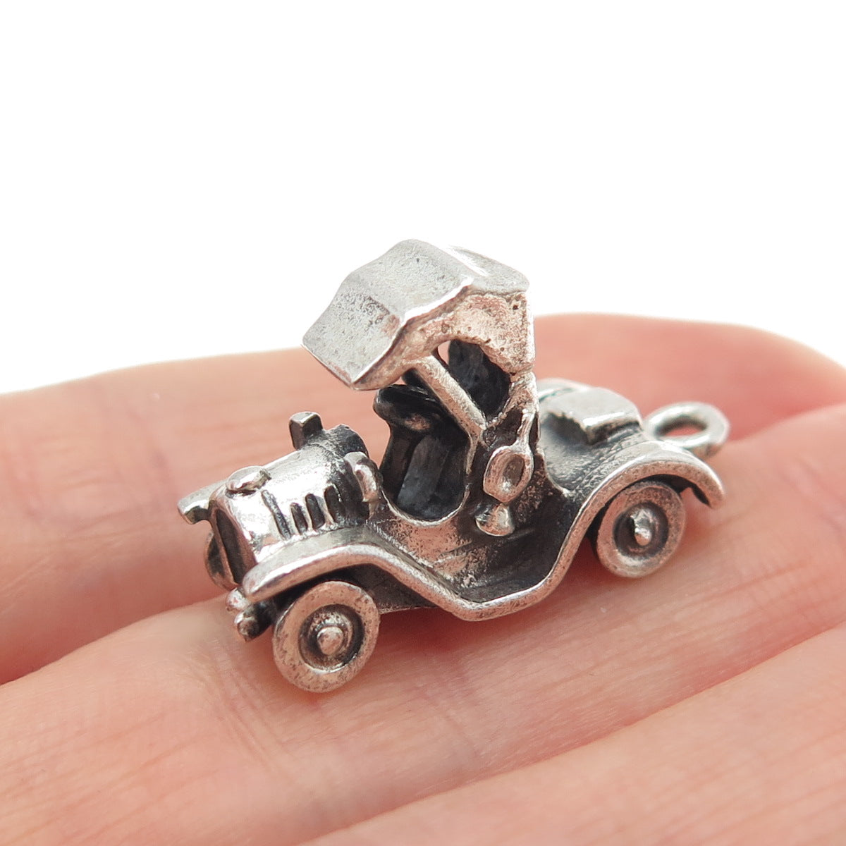 JEWELART 925 Sterling Silver Vintage Retro Truck Oxidized 3D Charm Pendant