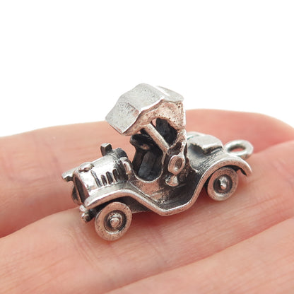 JEWELART 925 Sterling Silver Vintage Retro Truck Oxidized 3D Charm Pendant