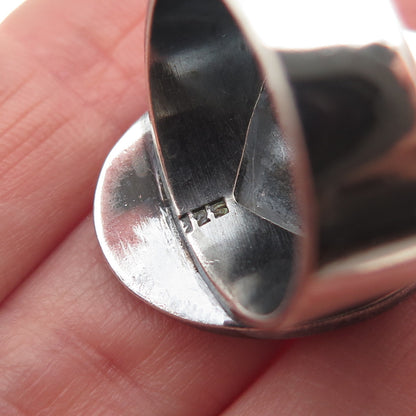 925 Sterling Silver Vintage Tribal Hunter Oxidized Ring Size 8.5