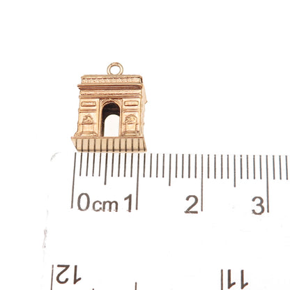 18K Gold Antique Arc de Triomphe 3D Charm Pendant