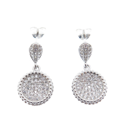 PRIZM 925 Sterling Silver Round-Cut C Z Dangle Earrings