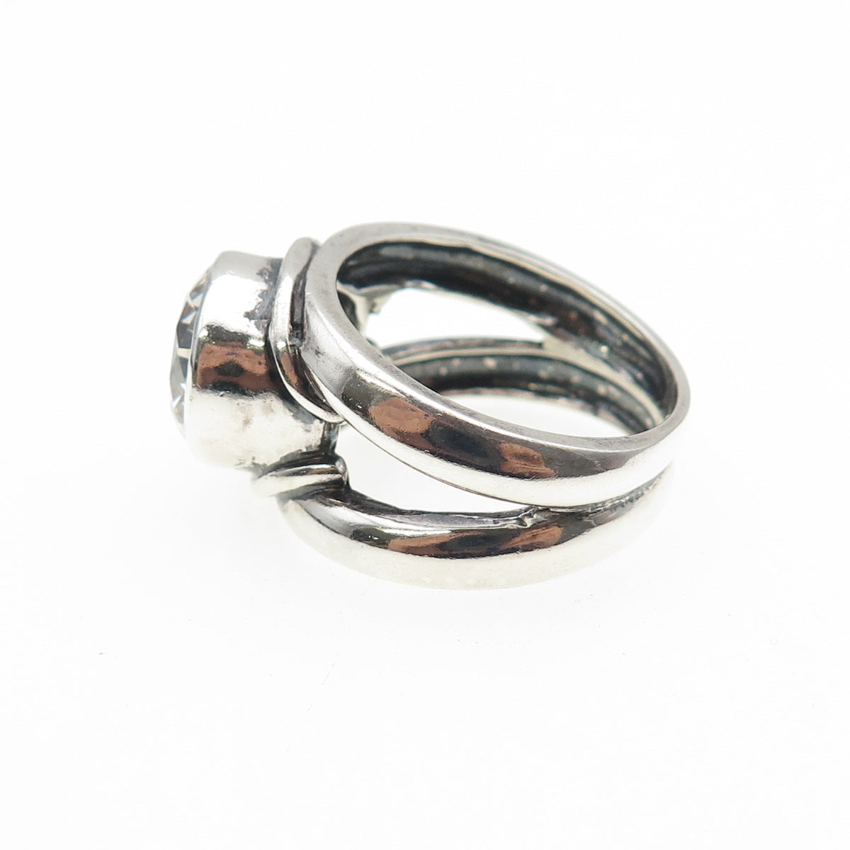 JAD Gioia Clavenzani & Ivano Ghinelli Sterling Silver Vintage C Z Ring Size 8