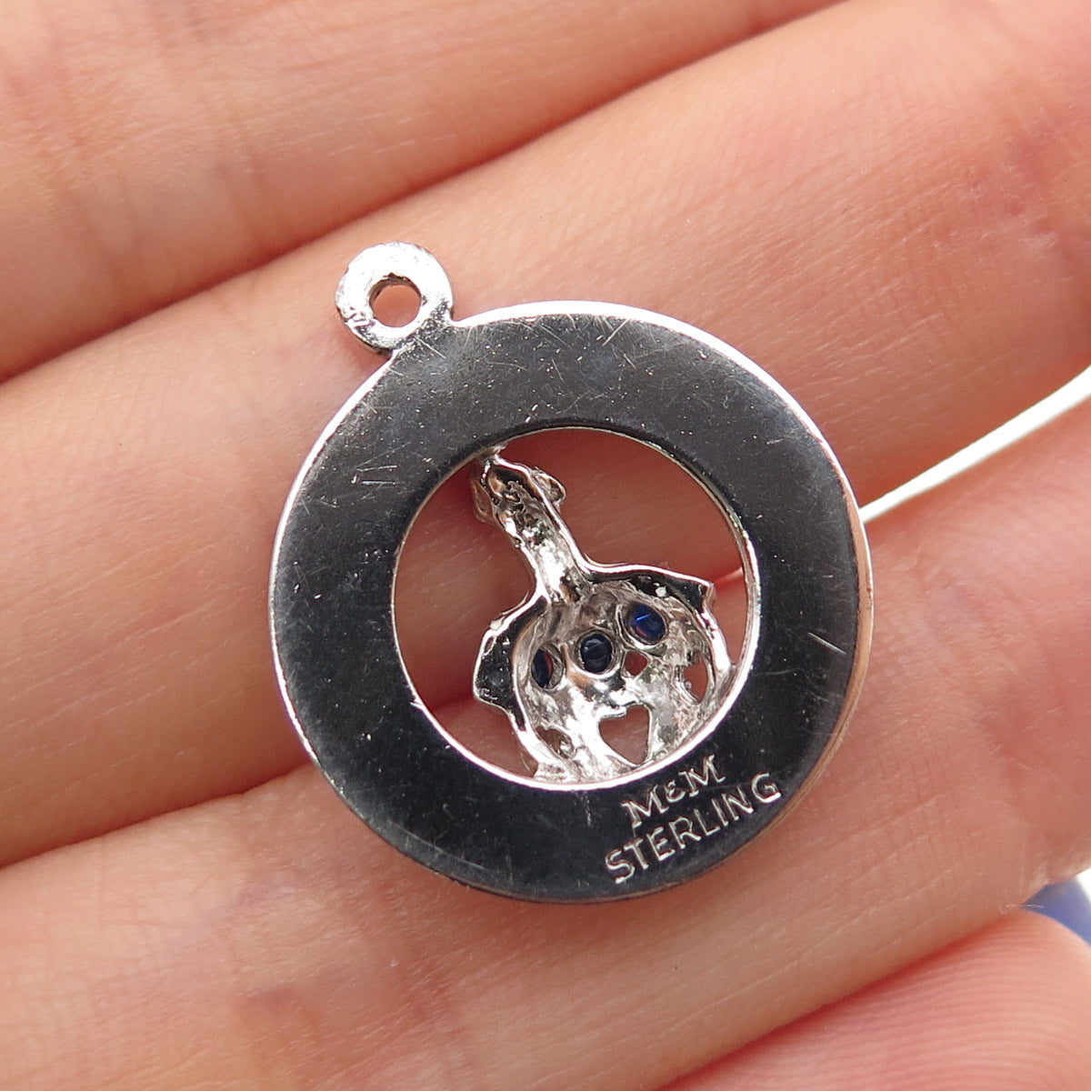 MARC MERCY 925 Sterling Silver Vintage Rhinestone Happy Birthday Charm Pendant