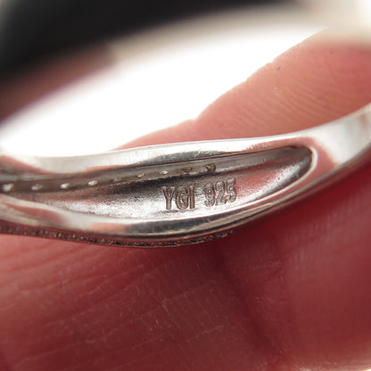 925 Sterling Silver Round-Cut C Z Engagement Ring Size 7.25