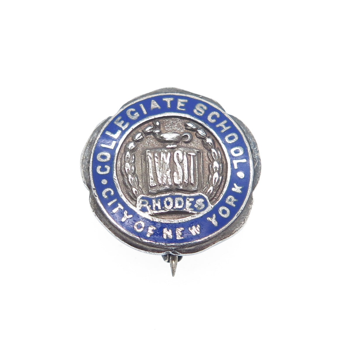 DIEGES & CLUST 925 Sterling Silver Vintage NY Enamel Collegiate School Brooch