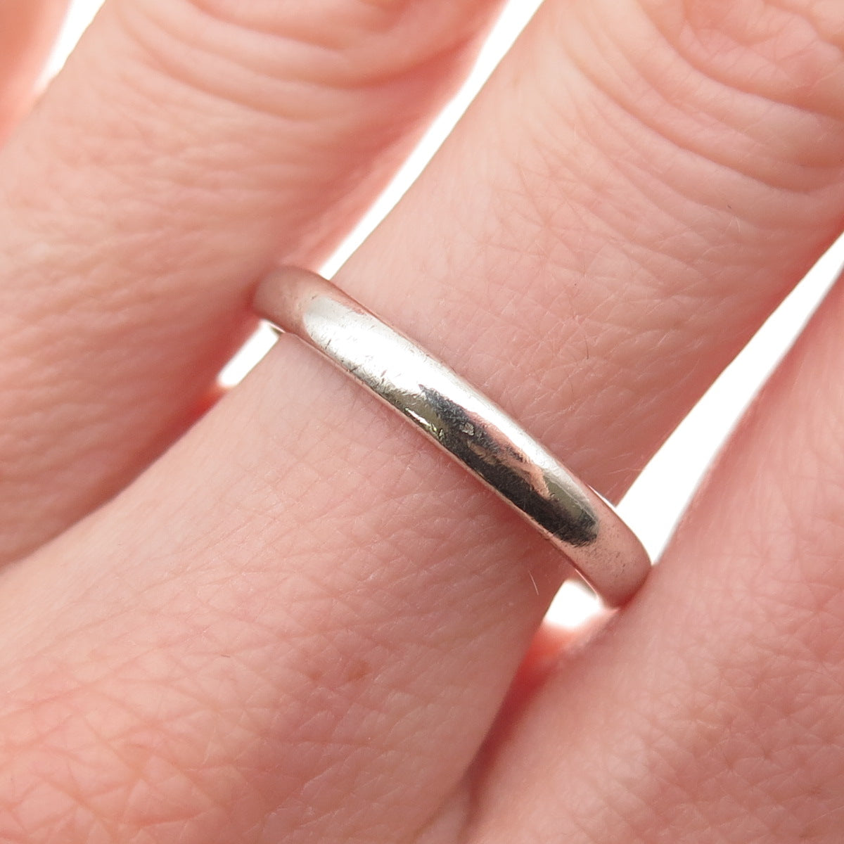 925 Sterling Silver Vintage Mexico Classic Wedding Band Ring Size 9.25