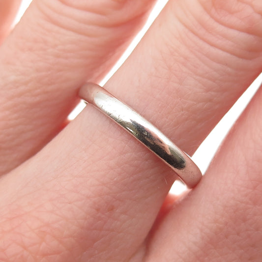 925 Sterling Silver Vintage Mexico Classic Wedding Band Ring Size 9.25