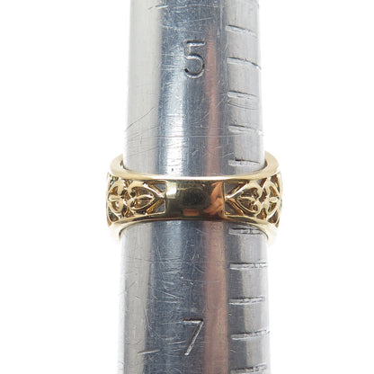 ROSS SIMONS 925 Sterling Silver Gold Plated Faux Turquoise & C Z Ring Size 6.25