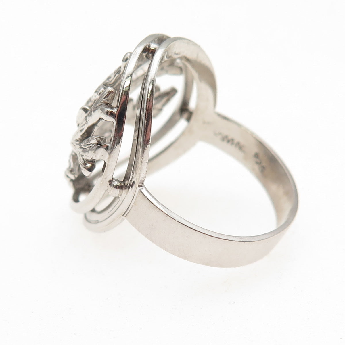 Tahara 925 Sterling Silver Vintage Tree of Life Oxidized Ring Size 9.75