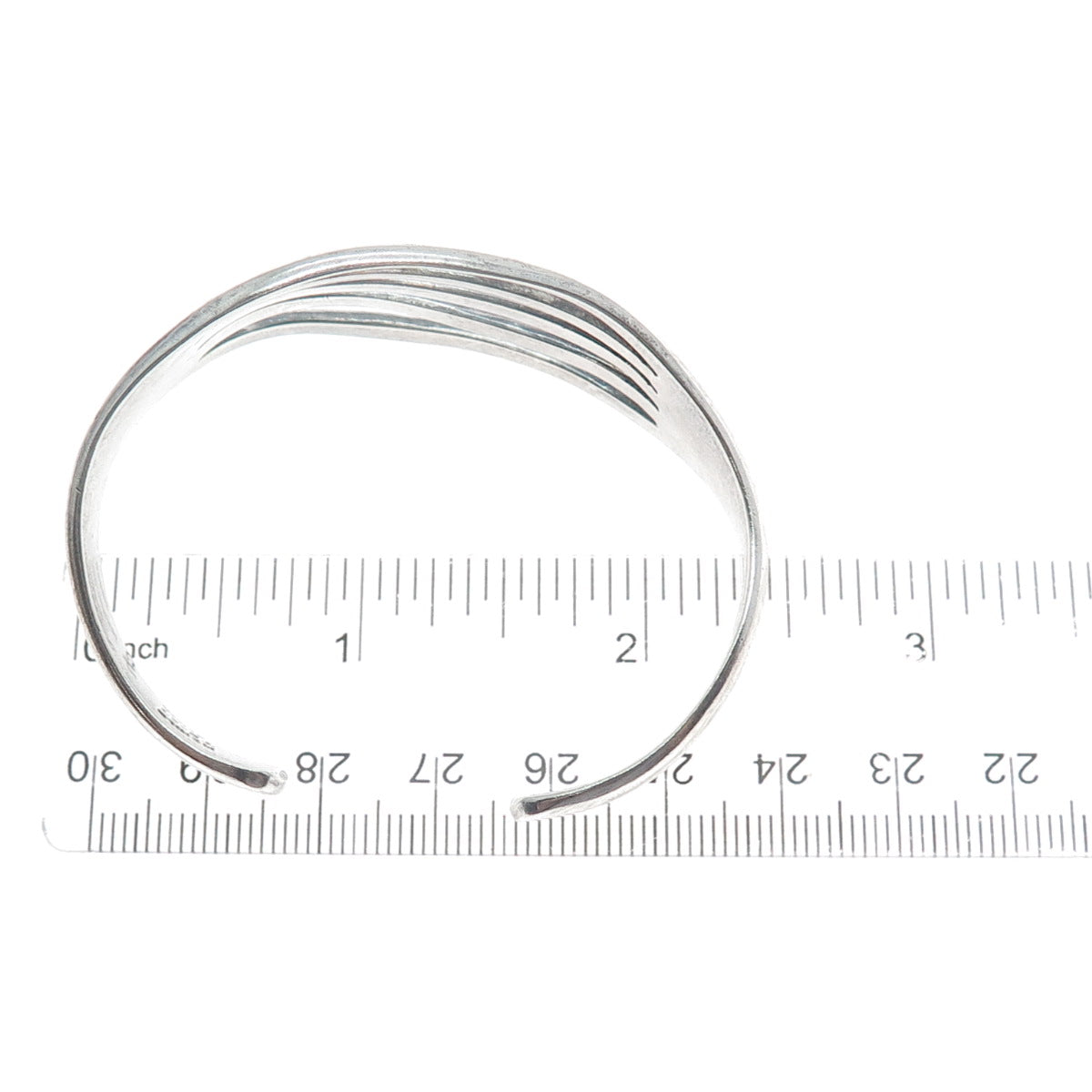 ALICIA DE LA PAZ 950 Silver Vintage Mexico Modernist Adjustable Cuff Bracelet 6"