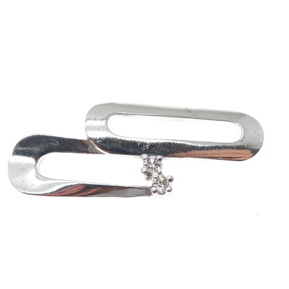 925 Sterling Silver Vintage Round-Cut C Z Modernist Pendant