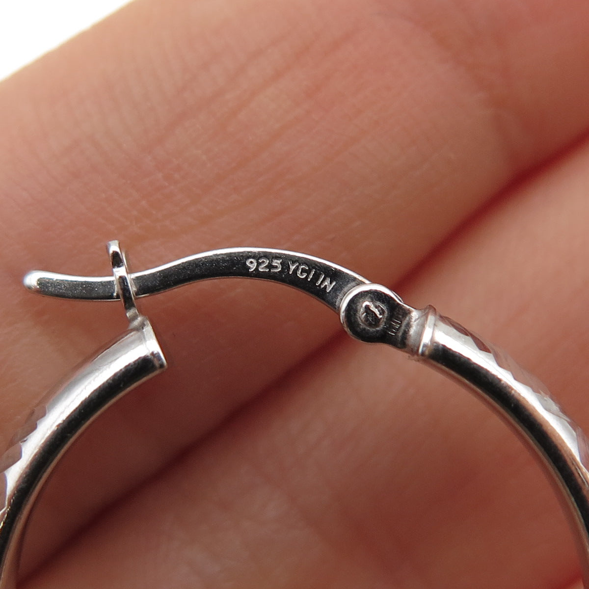 925 Sterling Silver Engraved Hoop Earrings