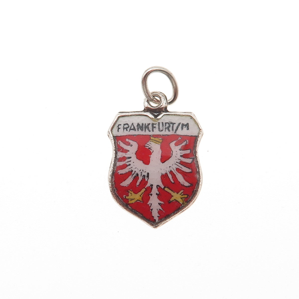 Fritz Reu & Co. 800 Silver Vintage Enamel Frankfurt am Main Mini Charm Pendant