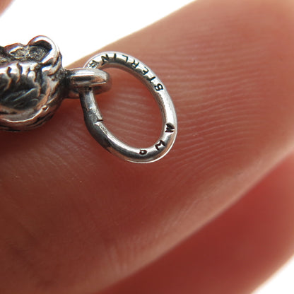 925 Sterling Silver Vintage Hula Dance Oxidized Charm Pendant