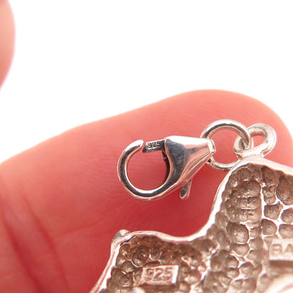 925 Sterling Silver Vintage Dog Lobster Lock Clasp Charm Pendant
