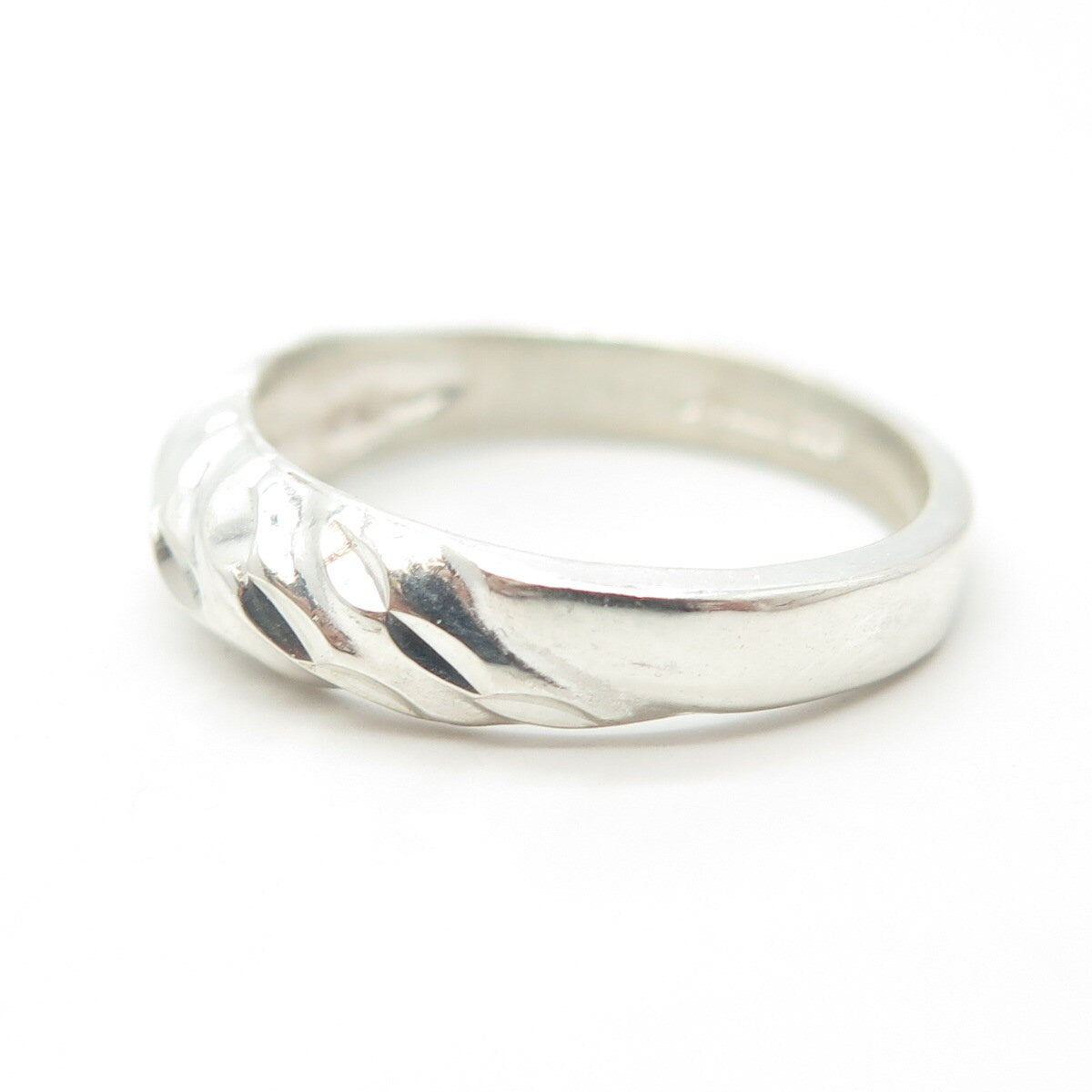 925 Sterling Silver Vintage Twisted Dome Ring Size 6.75