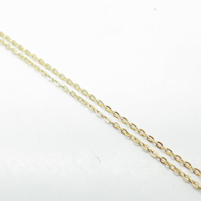 925 Sterling Silver Gold Plated Amethyst Gem Open Heart Cable Chain Necklace 18"
