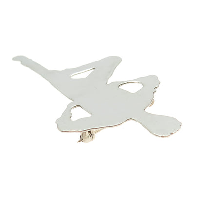SANDY BAKER 925 Sterling Silver Vintage Modernist Sportsman Pin Brooch