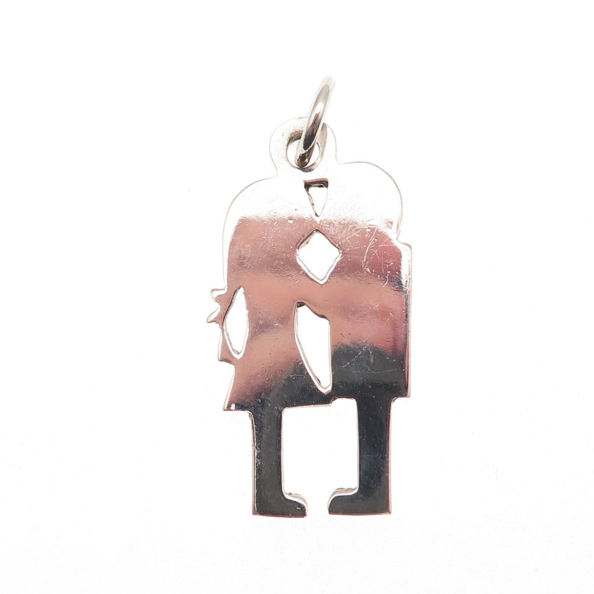 800 Silver Vintage Italy Kissing Couple Charm Pendant