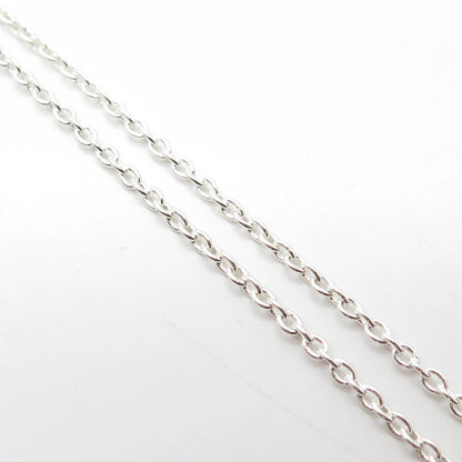 925 Sterling Silver Ethnic Beaded Rolo Chain Necklace 20"