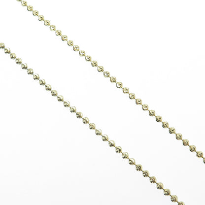 925 Sterling Gold Plated SPI Italy Diamond-Cut Ball Beaded Chain Necklace 28"