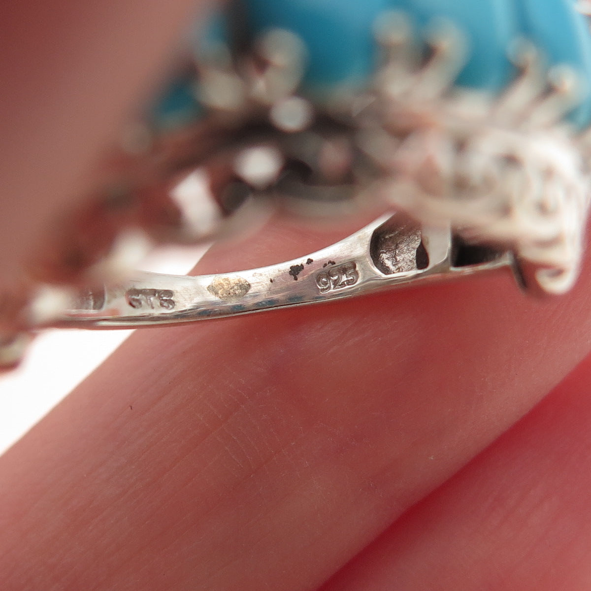 Chuck Clemency 925 Sterling Silver Real Sleeping Beauty Turquoise Ring Size 6.25