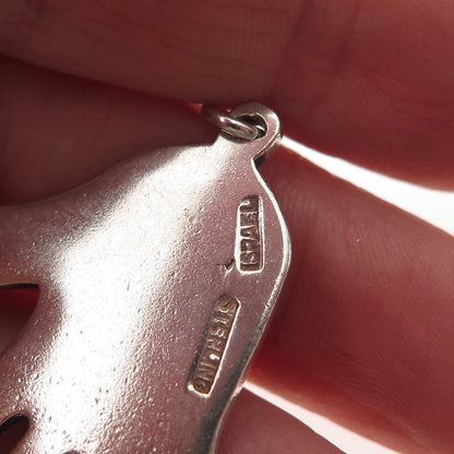 925 Sterling Silver Vintage Israel Hand Palm Charm Pendant