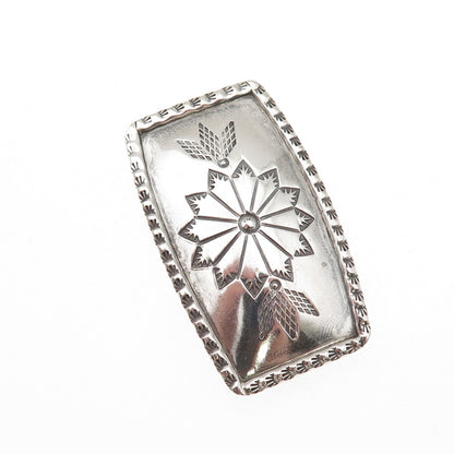 Larson & Bertha Blackgoat Navajo Old Pawn Sterling Silver Vintage Belt Buckle