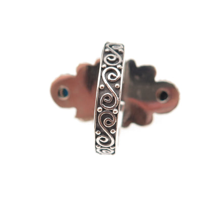 925 Sterling Silver Vintage Real Sleeping Beauty Turquoise Ring Size 8.5