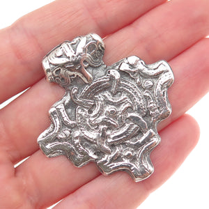Peder Gustav Pedersen 830S Silver Vintage Denmark Hiddensee Viking Cross Pendant