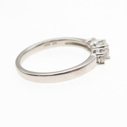 925 Sterling Silver Round-Cut C Z Engagement Ring Size 7
