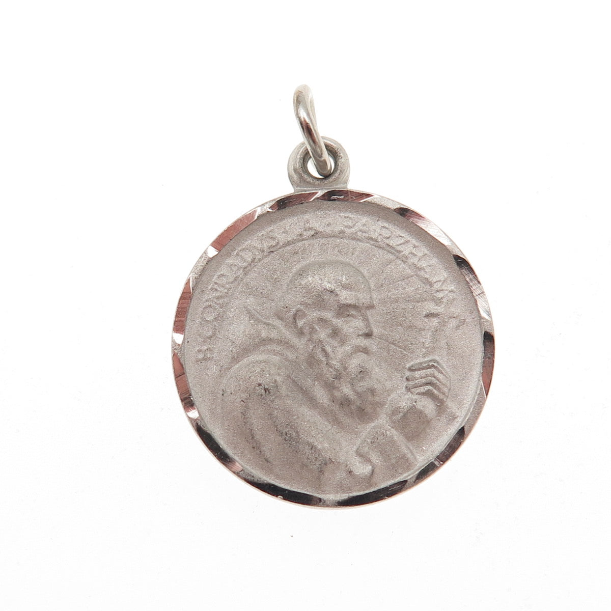 925 Sterling Silver Filled Vintage Saint John Eudes Mini Charm Pendant