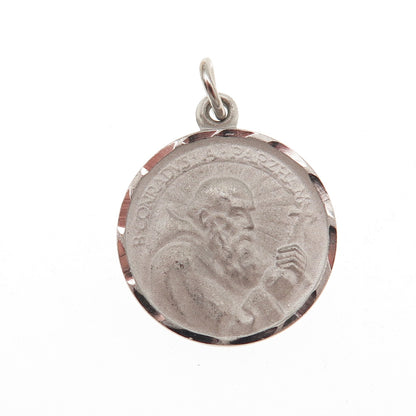 925 Sterling Silver Filled Vintage Saint John Eudes Mini Charm Pendant