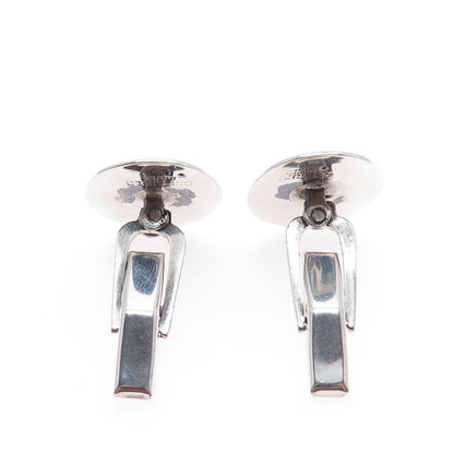 925 Sterling Silver Antique Siam Niello Hindu Temple Cufflinks